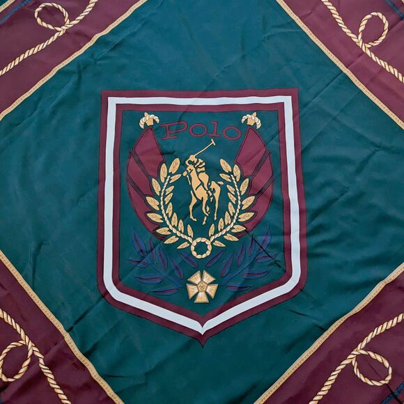 Vintage Polo Ralph Lauren Crest Tablecloth Scarf Tapestry Rare 80s Big Pony 45" - Picture 2 of 10